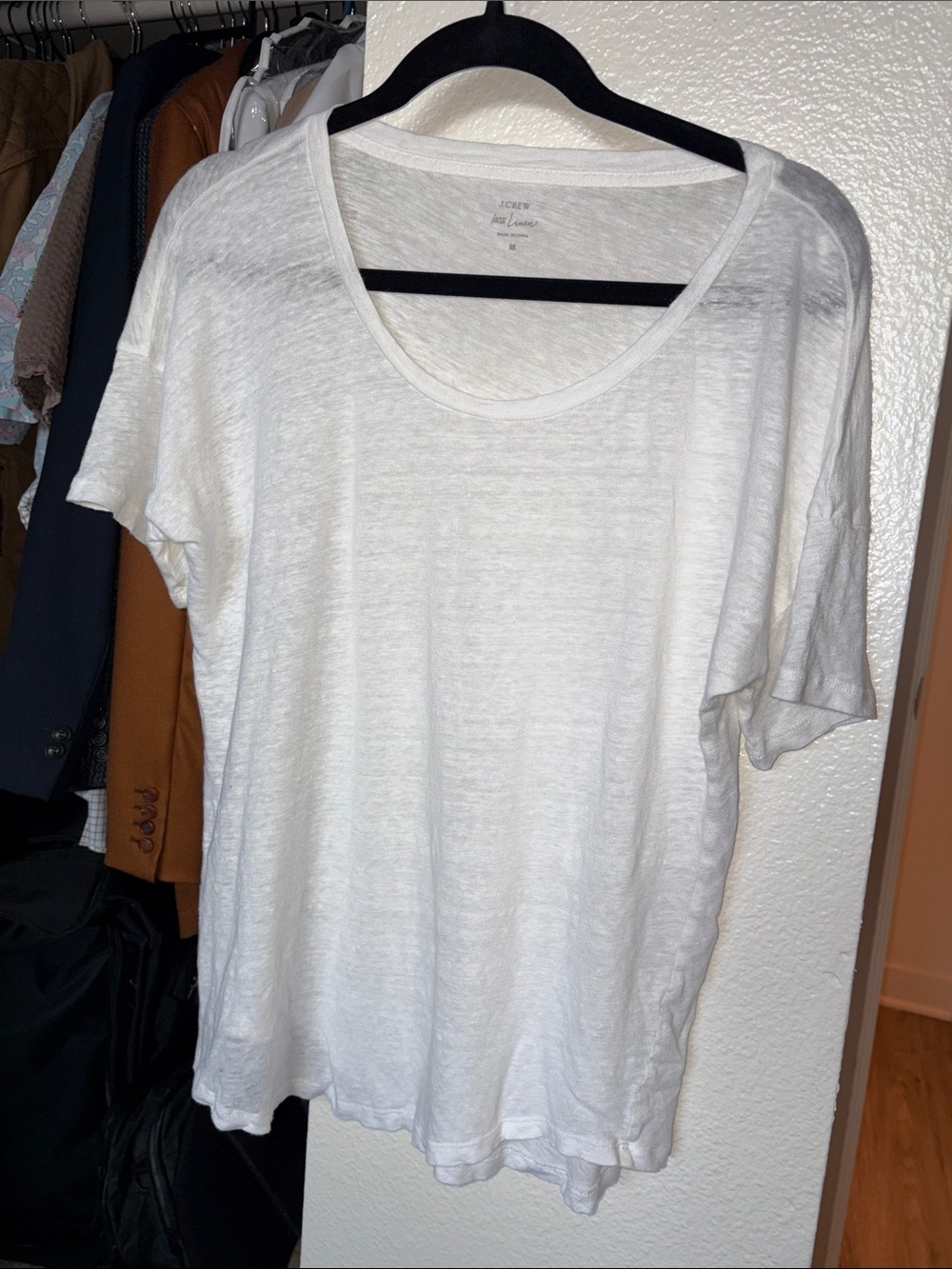 J. Crew White Scoop Neck Short Sleeve Tee